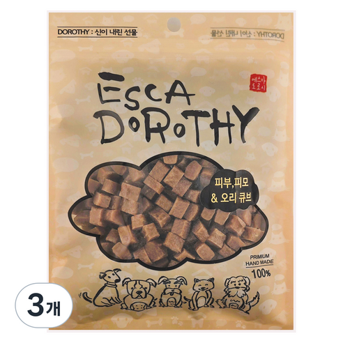 에스카도로시 강아지 피부 피모 큐브, 500g, 3개, 오리맛