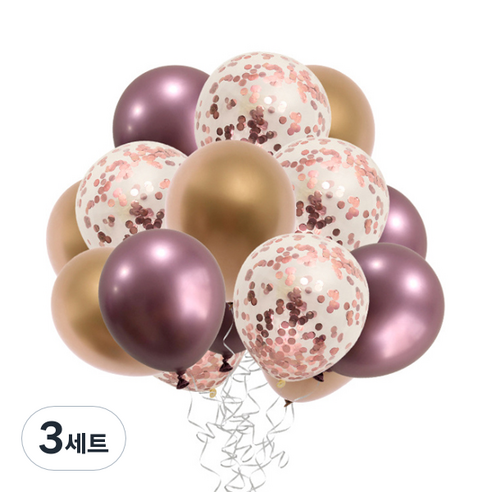 마켓감성 파티장식 풍선 15p, 랜덤 발송, 3세트