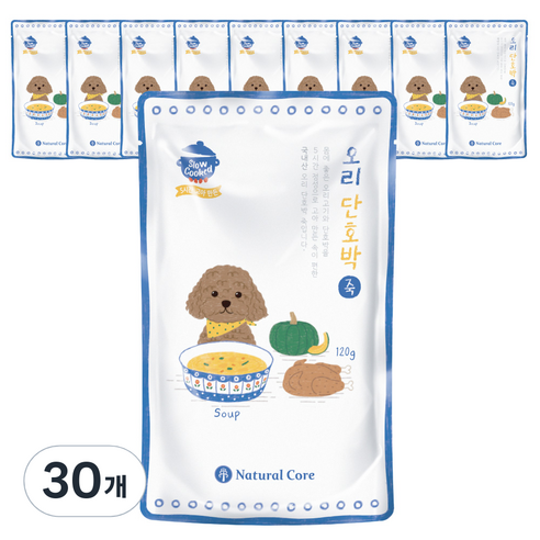네츄럴코어 강아지 보양죽, 오리 + 단호박 혼합맛, 120g, 30개