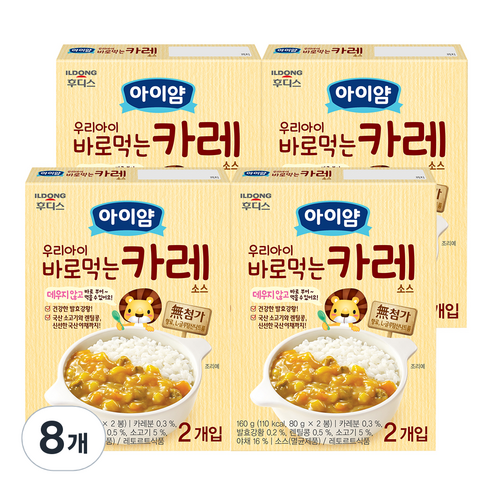 일동후디스 아이얌 우리아이 바로먹는 카레 소스 80g x 2p, 8개, 카레맛