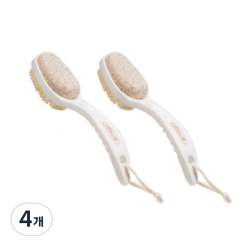 양면 풋 케어 브러쉬 굳은살 발각질 제거기 화이트, 1개입, 4개