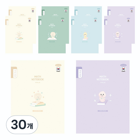 펜피아 1000 초등 10칸 수학 제본 노트, 랜덤발송, 30개