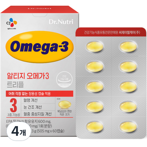 닥터뉴트리 알티지 오메가3 트리플 30.3g, 60정, 4개