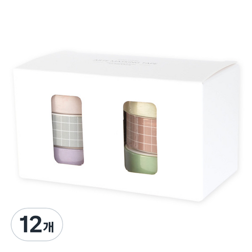 모노라이크 아르떼 마스킹테이프, Blueberry + Coconut tree, 12개