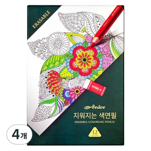 동아 대삼각 아도르 지워지는색연필, 12색, 4개
