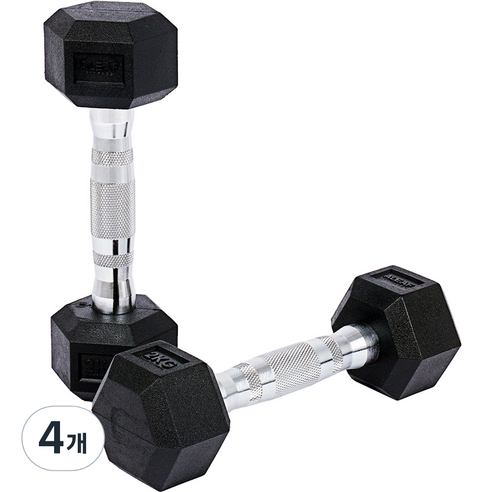 아리프 냄새없는 PEV 헥사곤 덤벨, 2kg, 4개