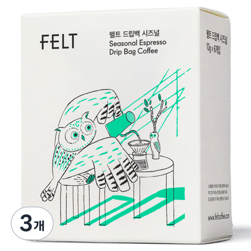 펠트 드립백 시즈널, 10g, 6개입, 3개