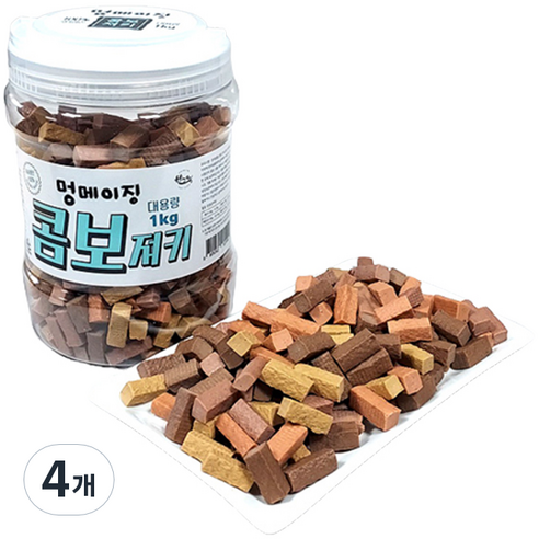 멍메이징 강아지 소프트 간식, 콤보, 1kg, 4개