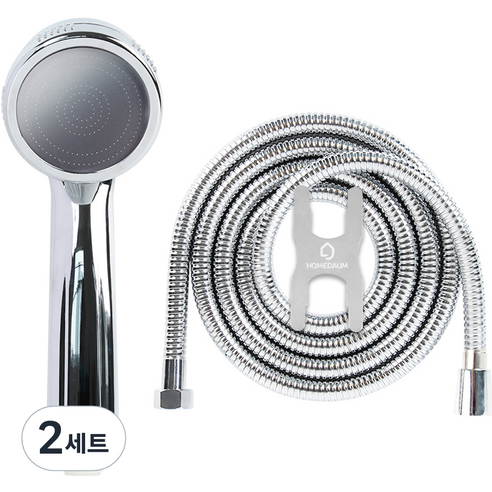 홈다움 폭풍수압 상승 샤워기 헤드 + 샤워호스2m, 2개