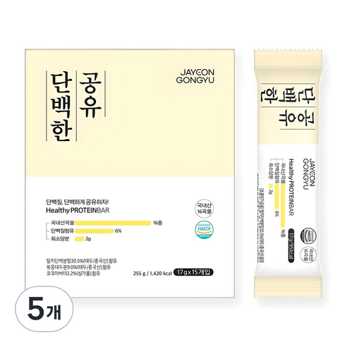 자연공유 단백한 공유 크런치, 255g, 5개