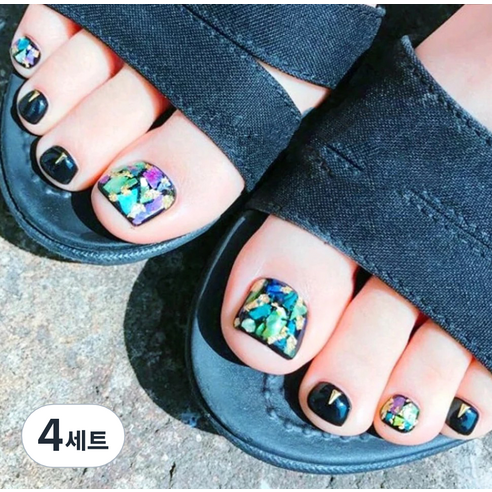 잇템샵 여름 네일아트 페디큐어 스티커 세트, 4세트, HL-002 쥬시뤼르