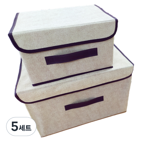 글로벌티엔티 접이식 패브릭 소품정리 박스 2종 세트, 5세트