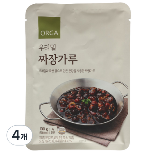올가홀푸드 우리밀 짜장가루, 100g, 4개
