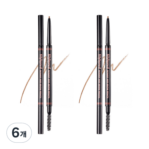 릴리바이레드 스키니 메스 브로우 펜슬 0.06g, 02 미디엄 브라운, 6개