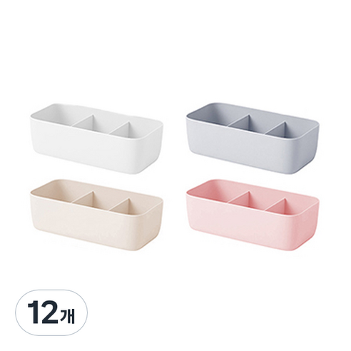 블럭마트 플라스틱 속옷 서랍 정리함 3칸 랜덤발송, 랜덤 발송, 12개