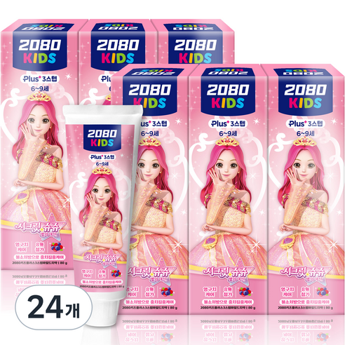 2080 키즈플러스 3스텝 마일드 치약, 80g, 24개