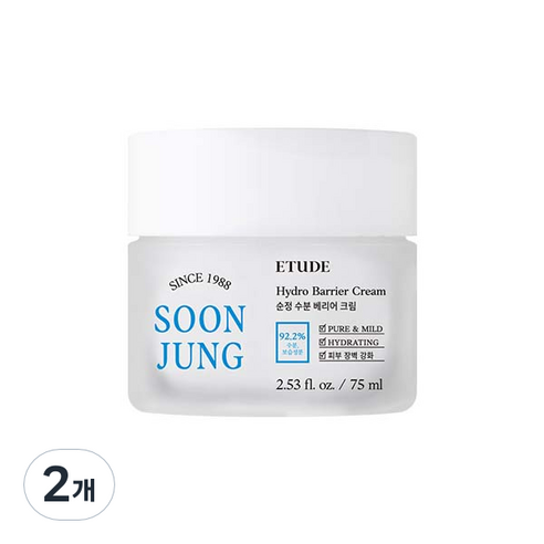 에뛰드 New 순정 수분 베리어 크림, 2개, 75ml