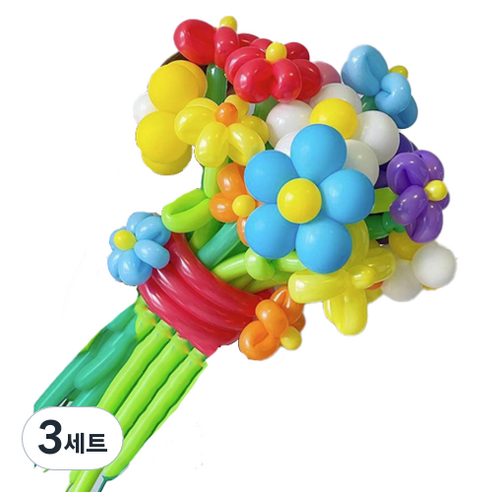 타이탄 잔치 생일 파티 이벤트 풍선 꽃다발 플라워 + 펌프 세트, 6(풍선), 랜덤발송(펌프), 3세트