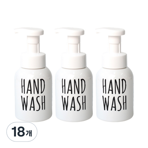 로맨틱노벰버 원형 거품용기 레터링2 HAND WASH 300ml, 화이트(캡), 18개