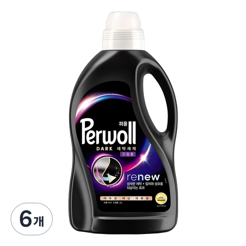 퍼울 다크 드럼용 액상세제 본품, 2L, 6개