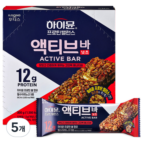 하이뮨 프로틴밸런스 액티브 바 넛츠 6p, 300g, 5개