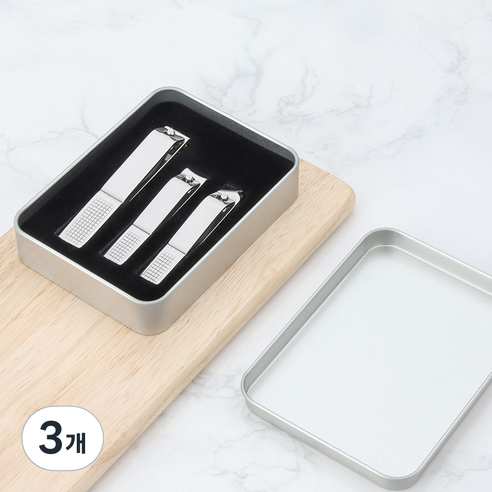 정원전산 손톱 발톱깎이 3종 세트 JWN-3S, SILVER, 3개