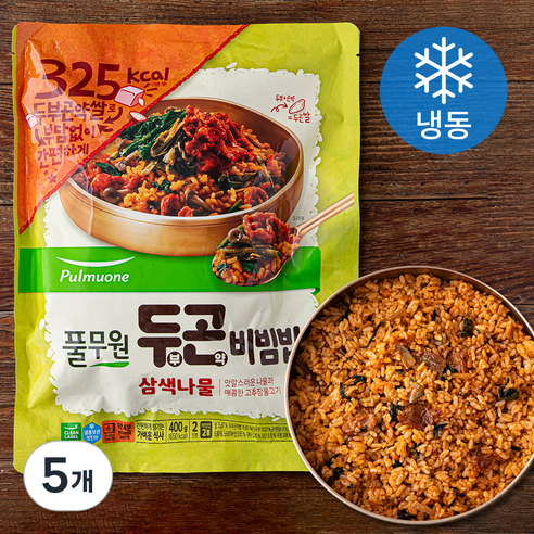 풀무원 두부곤약 비빔밥 삼색나물 (냉동), 400g, 5개