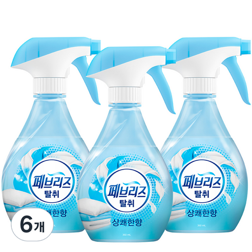 페브리즈 섬유탈취제 상쾌한향 본품, 360ml, 6개