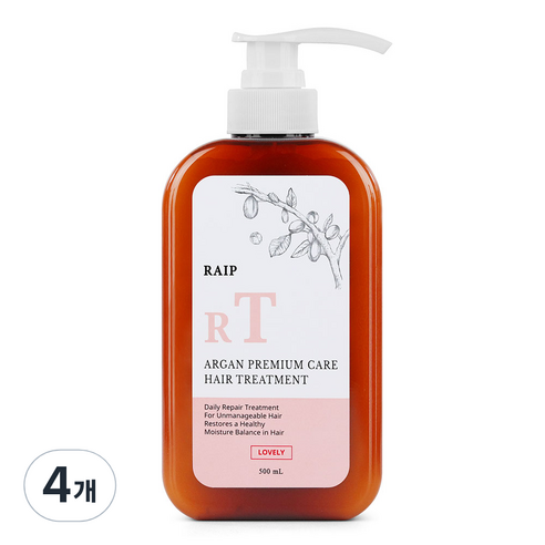라입 아르간 프리미엄케어 트리트먼트 러블리, 500ml, 4개