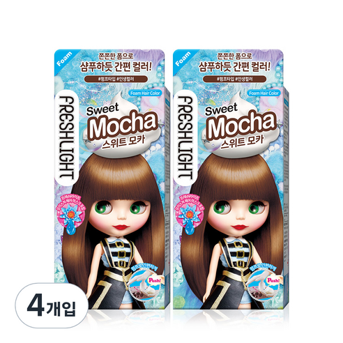 프레쉬라이트 폼 컬러 염색제, 스위트모카, 4개