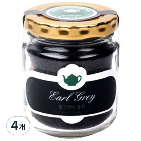 아름드레 유리병 얼그레이 홍차, 40g, 4개, 1개입