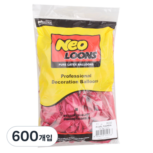 네오룬즈 13cm 라운드풍선, 펄 푸치샤, 600개입