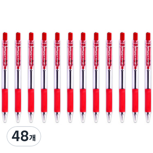 더블에이 트라이터치 볼펜 0.7mm, 48개, 레드