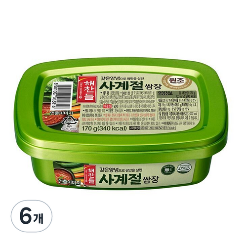해찬들 사계절 쌈장, 170g, 6개