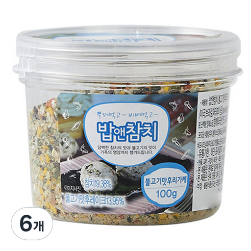 도들샘 밥앤참치 불고기맛 후리가케, 100g, 6개