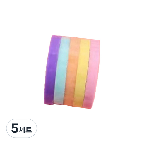 낭만일상 무지개 마스킹 테이프 5종 세트 1.2mm, 혼합색상, 5세트