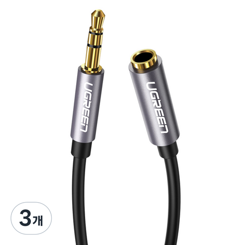 유그린 3.5mm 3극 스테레오 고급형 AUX 연장 케이블 5m, 혼합색상, 3개