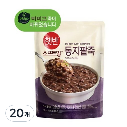 비비고 동지팥죽, 420g, 20개