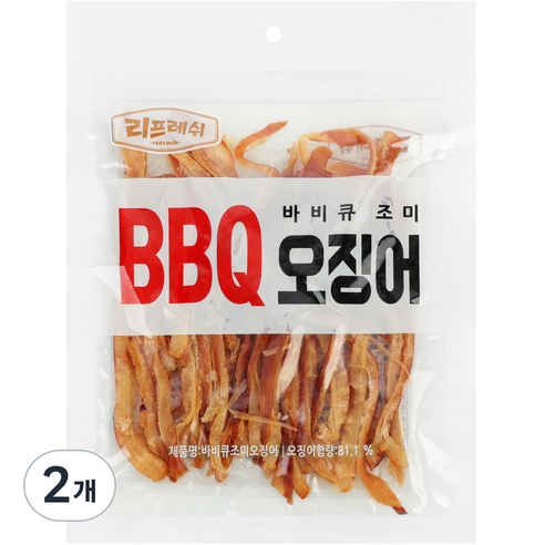 리프레쉬 바비큐 조미 BBQ 오징어, 200g, 2개