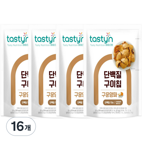 종근당건강 테이스틴 단백질 구이칩 구운양파, 16개, 25g