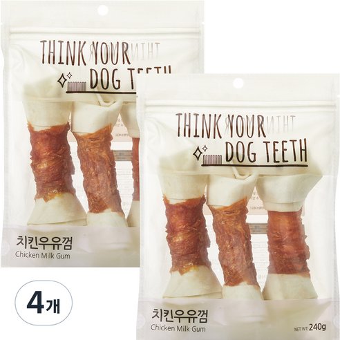 띵크유어도그티 딩고 우유껌 대형 3p, 치킨우유, 240g, 4개