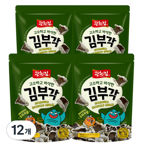 광천김 고소하고 바삭한 김부각 오리지널, 50g, 12개