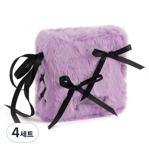 경이상점 3공 보들보들 털바인더 포카앨범+속지30매, 퍼플(바인더), 4세트
