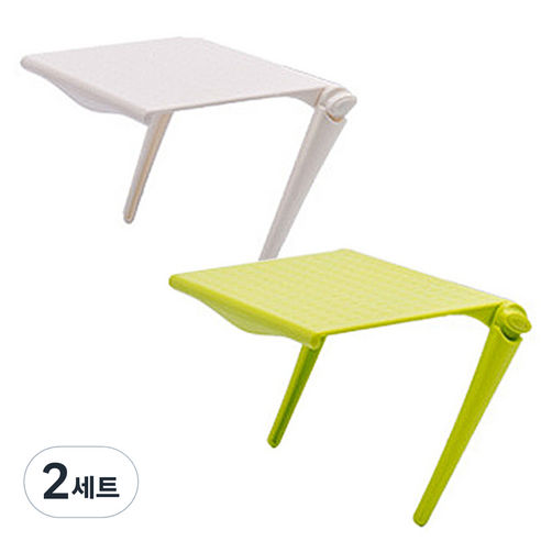 리버그린 모니터 받침선반 2p, 화이트 + 그린, 2세트