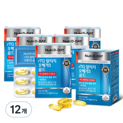 뉴트리디데이 rTG 알티지 오메가3 골드, 30정, 12개