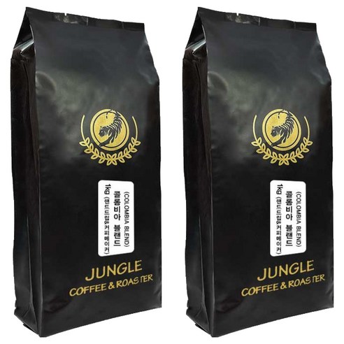 정글커피 콜롬비아 블랜드 원두커피, 1kg, 2개, 커피메이커