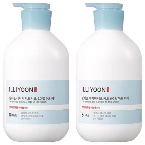 일리윤 세라마이드 아토 6.0 탑투토워시, 1L, 2개