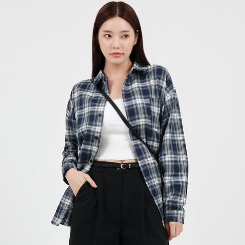엘쏘 여성용 큐트 체크 자켓 셔츠