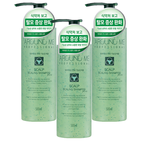 어라운드미 스칼프 스켈링 플러스 샴푸 허브향, 500ml, 3개