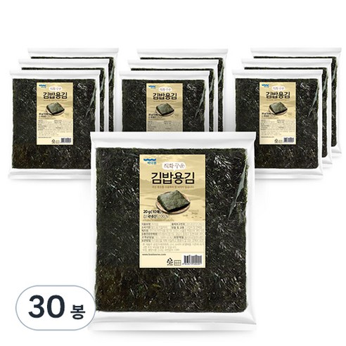 바다원 직화 구운 김밥용김 10p, 20g, 30개